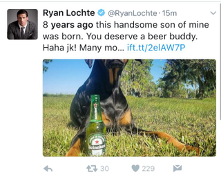 Illustration for article titled Ryan Lochte Is Bad At Math Or Has A Magic Dog